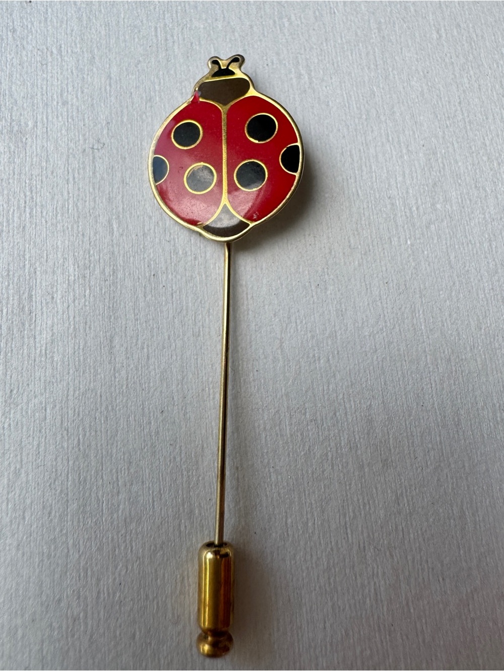 Vintage Ladybug Stick Pin Singed SWIB 1980